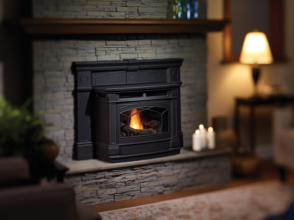 Insert pellet castile quadra fire mahogany